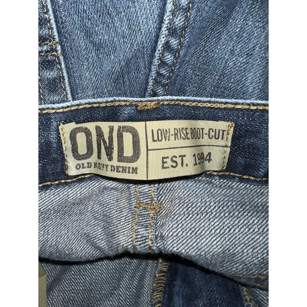 ond OLD NAVY DENIM Low Rise Bootcut Mens Dark Wash Jeans Sz 36x31